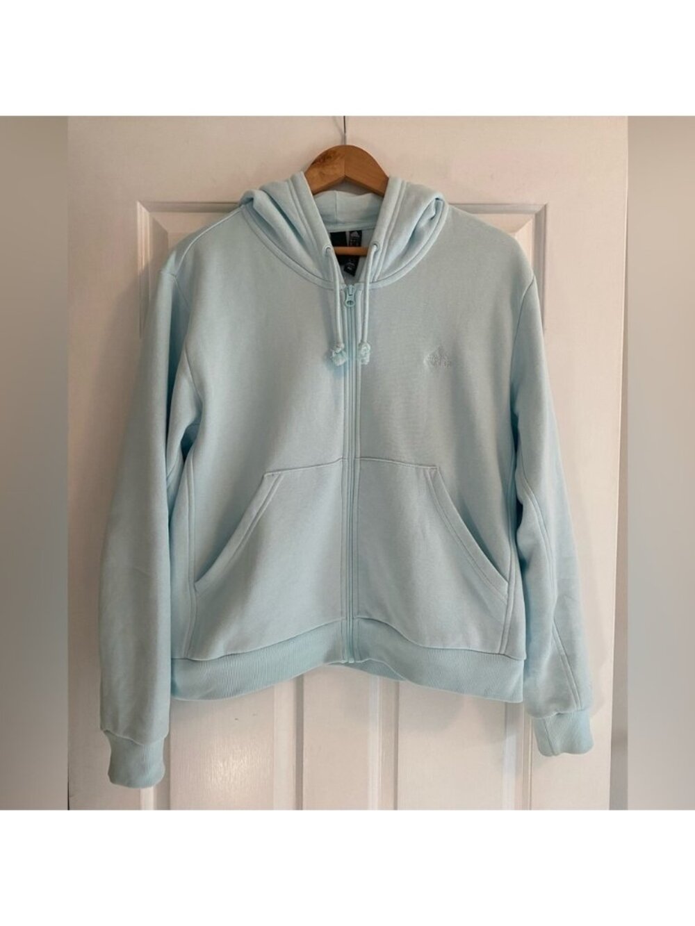 Women’s Adidas Hooded Sweatshirt Aqua Blue Size L